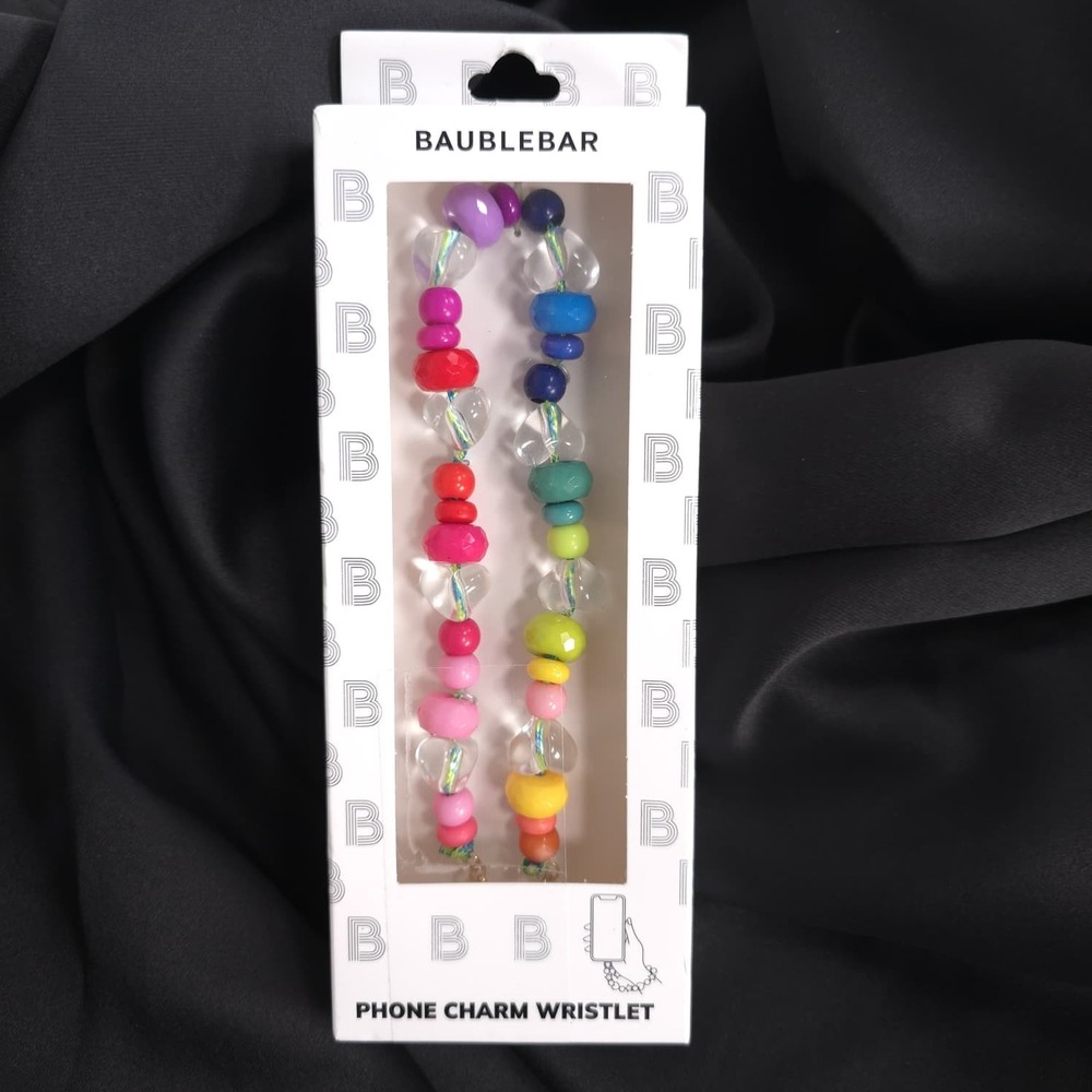 BAUBLEBAR New Phone Charm Wristlet Beaded Rainbow Colorful Strap Lanyard - Picture 4 of 5